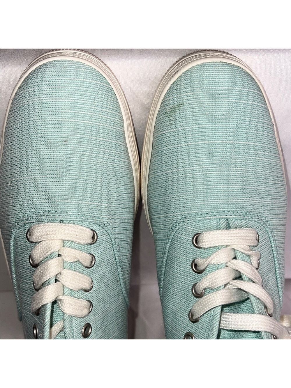 Women's Light Green Canvas Sneakers - Picture 4 of 15